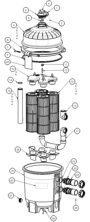 Hayward 325 Sq Ft Swimclear Multi Element Cartridge Filter