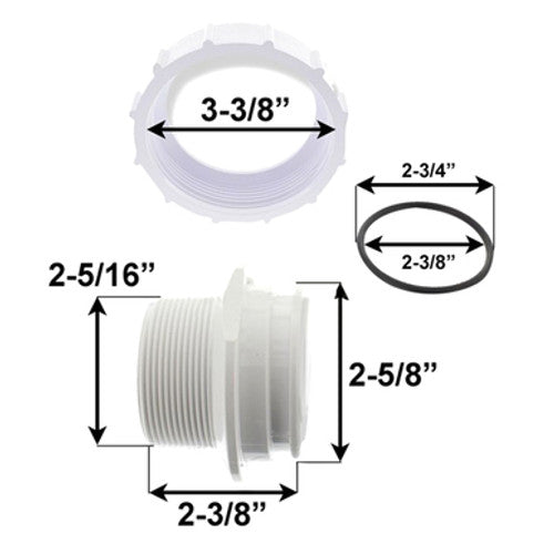 Pentair 271092Z 2" Valve Adapter Threaded Pair Kit – Triton Ii Sid.E. Mount Filter No Valve Tr60 2