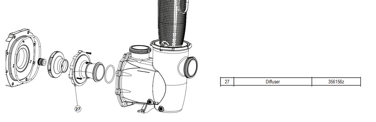 Intellipro 3Hp Pump Parts And Accessories - Pentair IntelliFlo3 / IntelliPro3 Diffuser || 356156Z